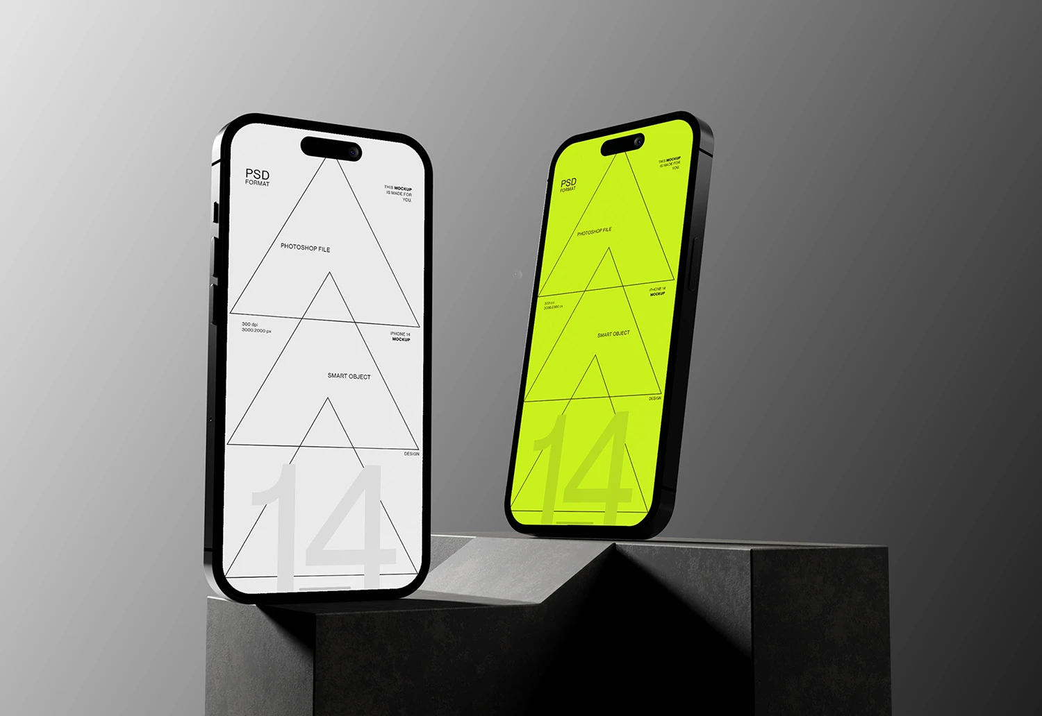 Iphone mockup for geometric website design